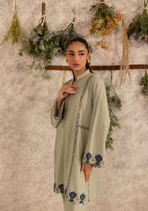 Sage Embroidered Set W/ Skinny Shalwar